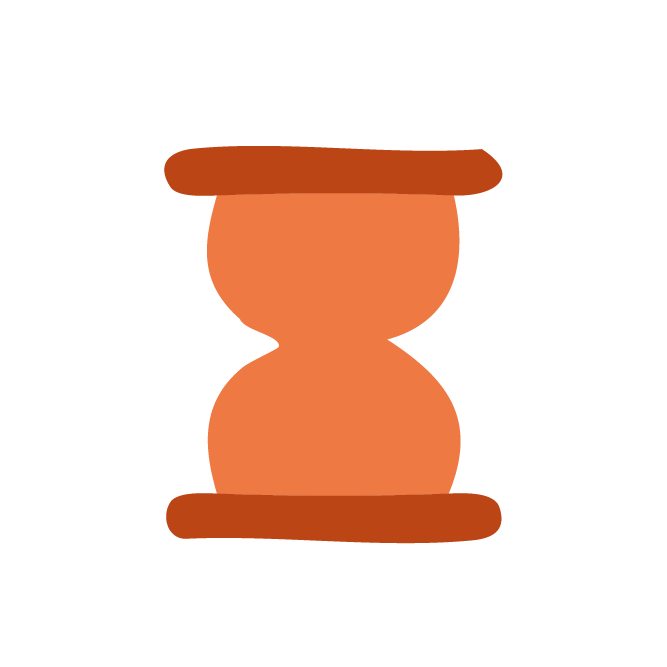 Dessin d'une sablier orange