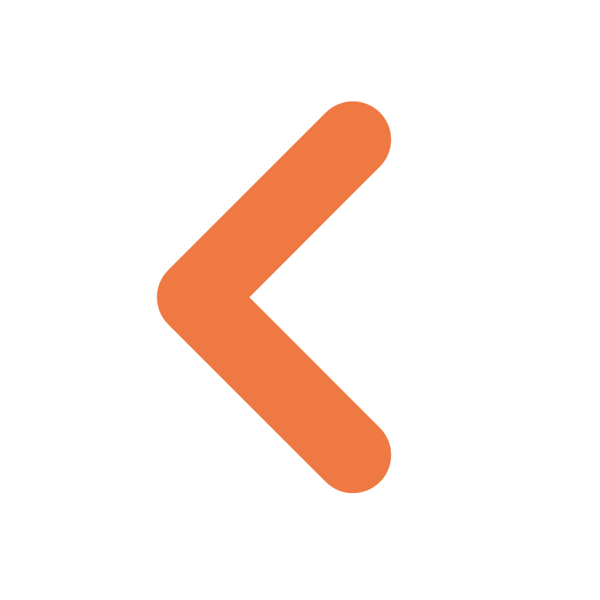 Flèche gauche orange sur fond blanc