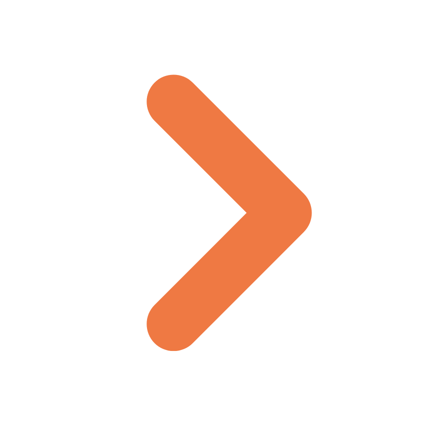 Flèche droite orange sur fond blanc