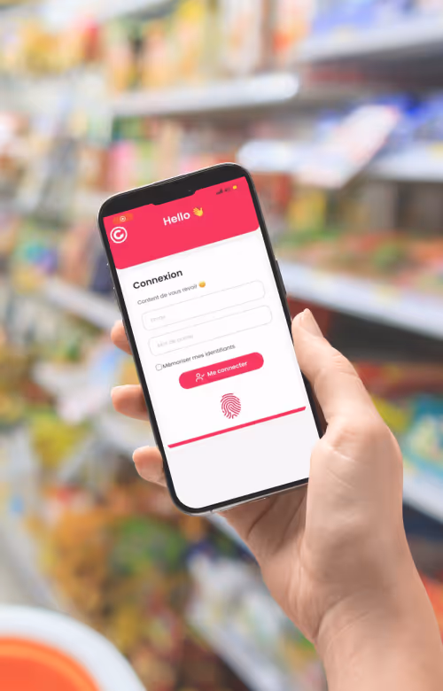 Page d'accueil de l'application Comerso
