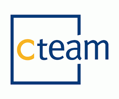 Cteam logo with a blue square outline partially enclosing a yellow letter C and blue letters 'team'.