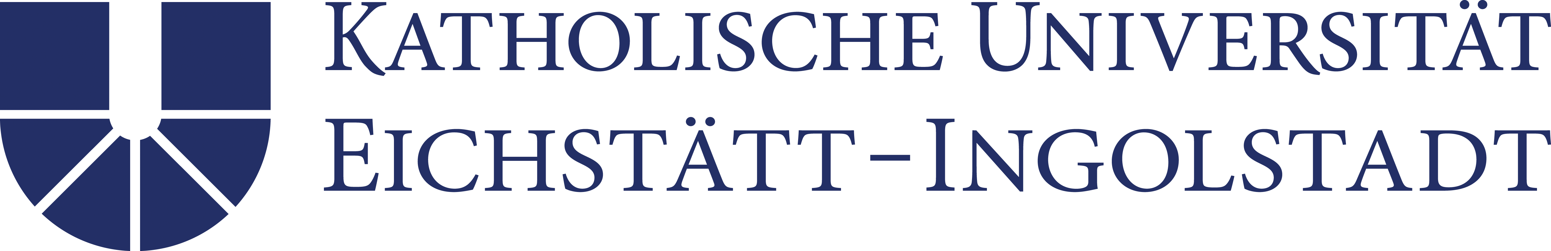 Logo of Katholische Universität Eichstätt-Ingolstadt with a stylized shield featuring geometric shapes.