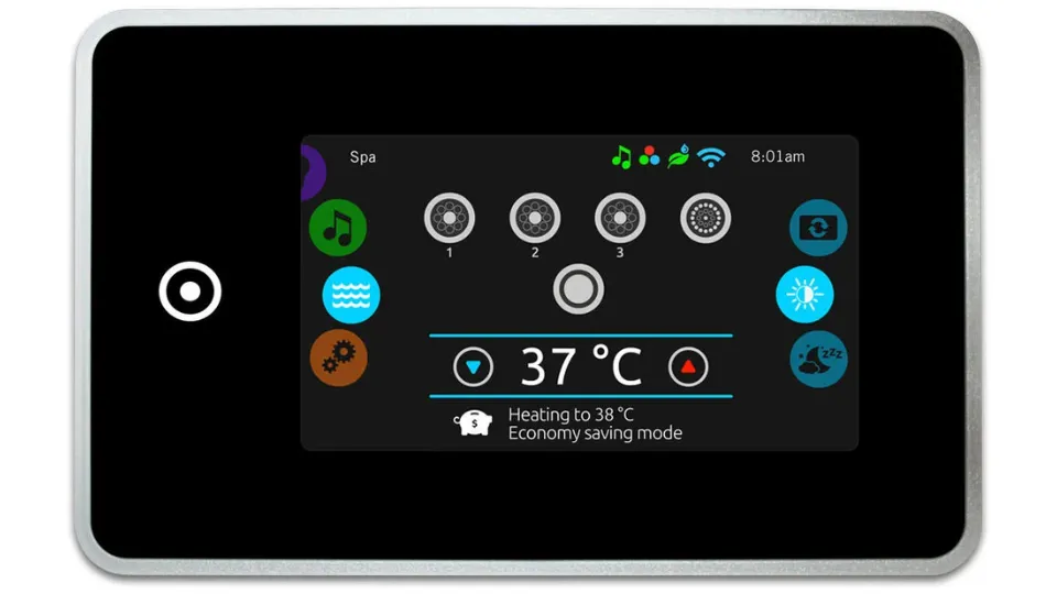 Spa-Steuerungsdisplay mit Temperaturregelung und Energiesparmodus