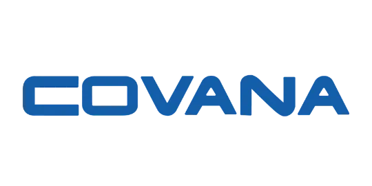 Covana-Logo in blauer Schrift auf weißem Hintergrund