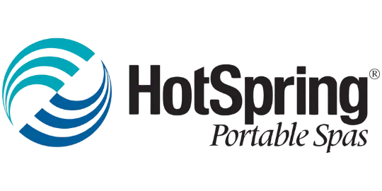 HotSpring Portable Spas Logo mit geschwungenen blauen Linien