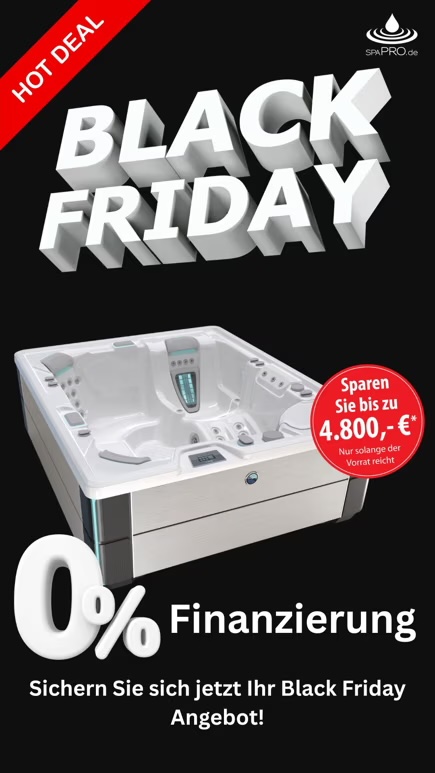 Weißer Whirlpool mit Black Friday Angebot und 0% Finanzierung