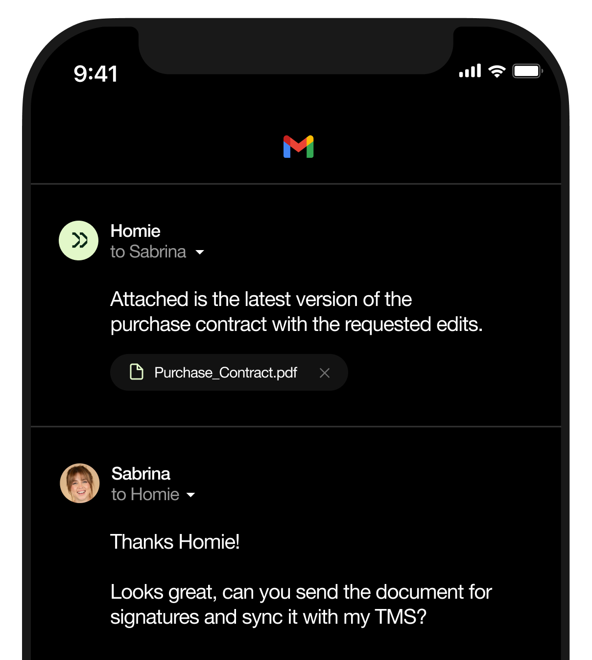 An iphone mockup showing how Homie app works