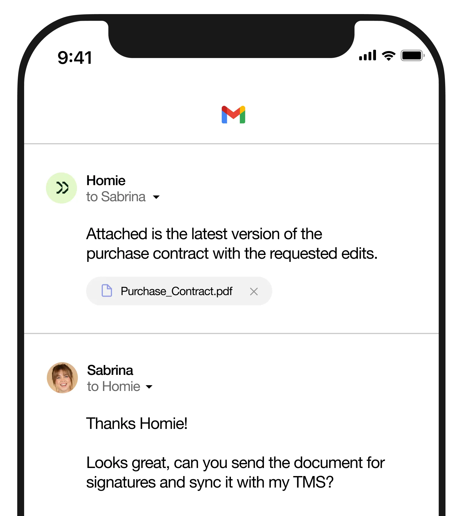 An iphone mockup showing how Homie app works