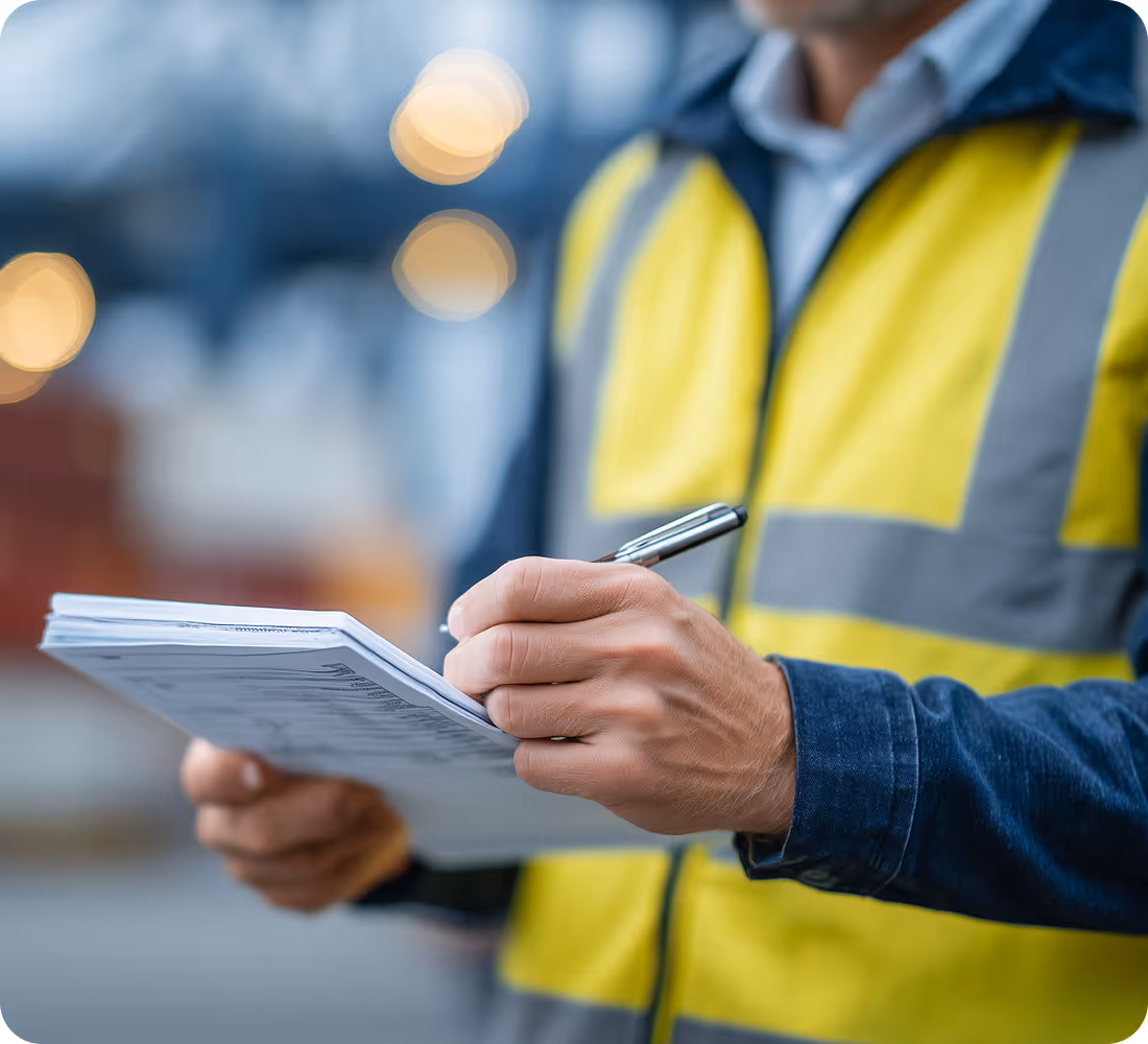 Agent tenant un bloc note à la main