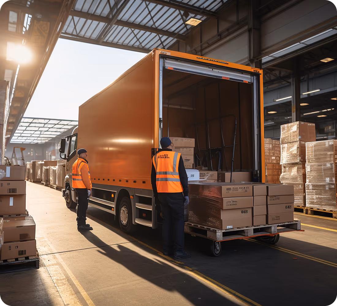 Chargement d'un camion cargo