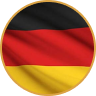 Runder Icon-Button mit deutscher Flagge in Schwarz-Rot-Gold“