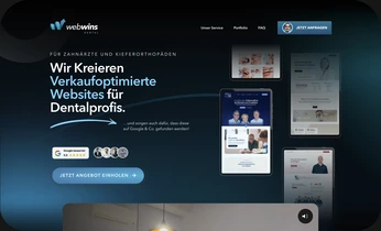 Website-Design von Webwins für verkaufsoptimierte Dental-Websites mit Beispiel-Layouts und CTA-Bereich