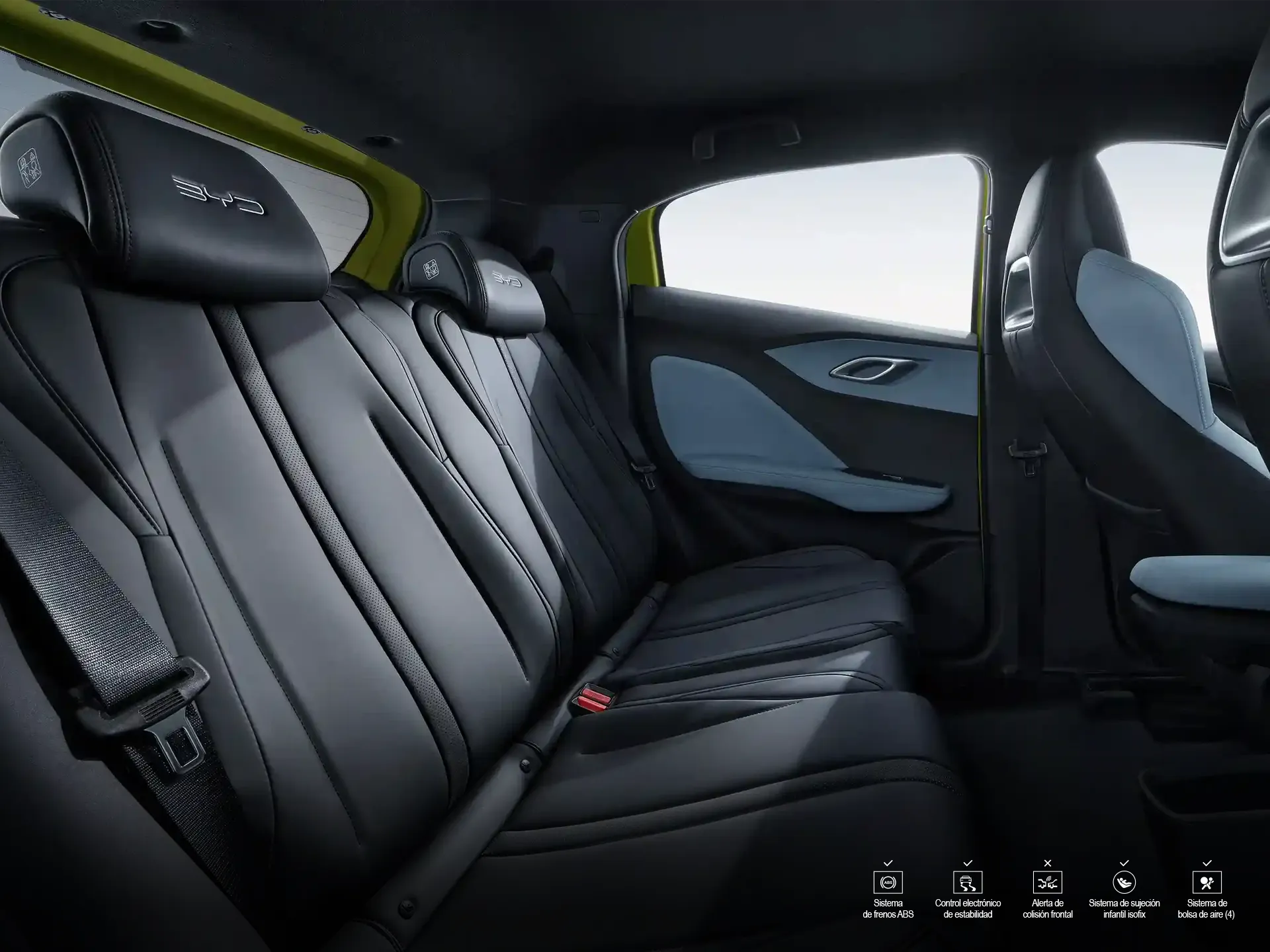 Imagen del interior del Seagull asientos traseros