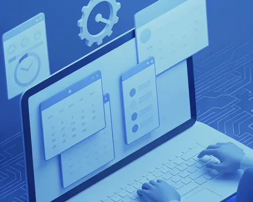 An illustration of time tracking software