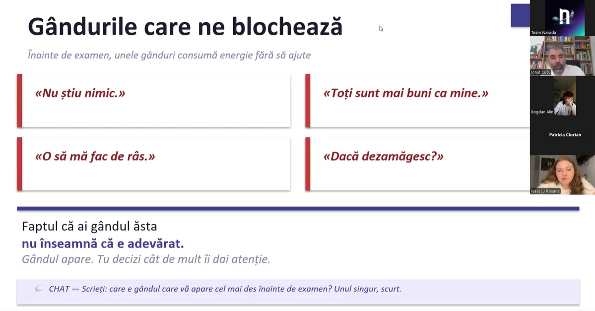 Preview webinar Ionuț Cucu – Stres și examene