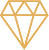 Gold Icon of a diamond to represent Style