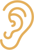 Gold Icon of a human ear for sound proof