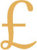Golden British pound currency symbol for value.