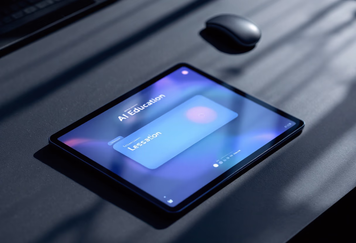 image of interactive lesson on tablet