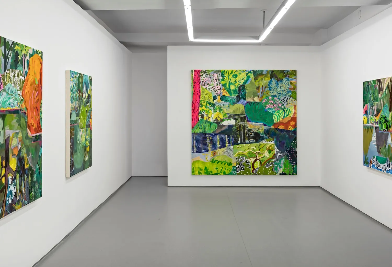 A colourful painting in an art gallery