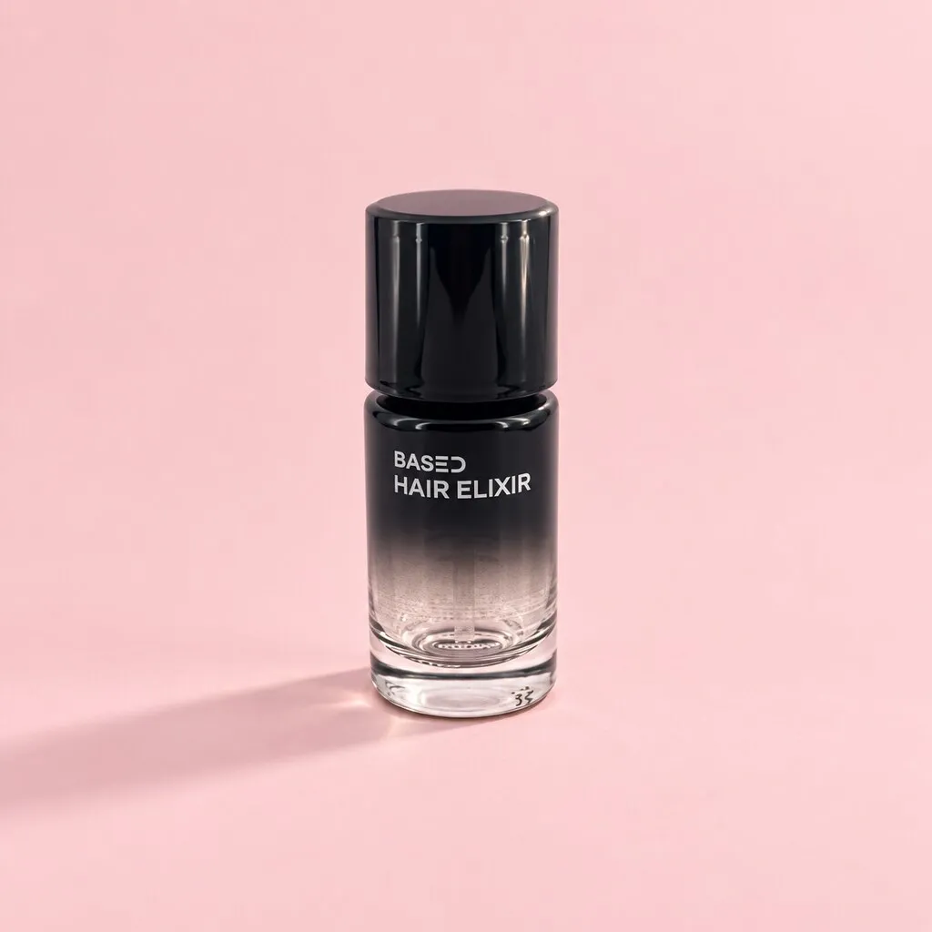 Hair care bottle on a pink background