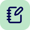 Icon of a notepad with a pen indicating note-taking or editing.