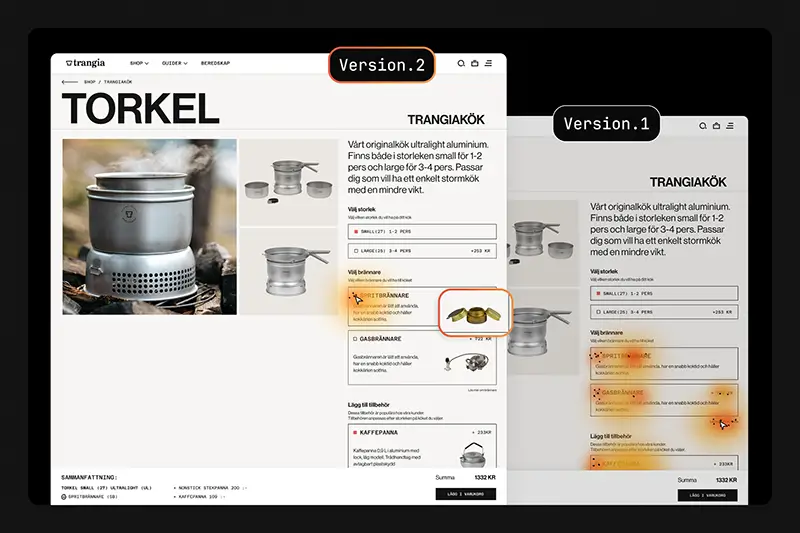 A heatmap of the most common "missclicks