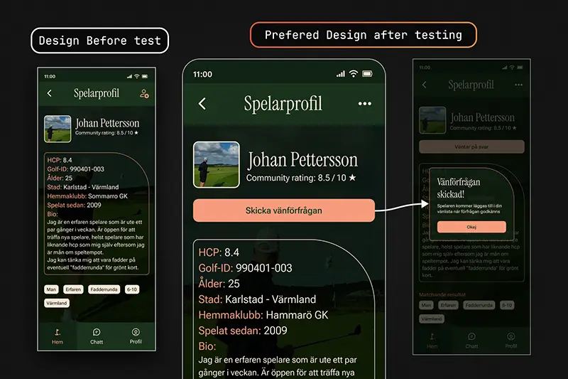 A redesign of the player profile frame