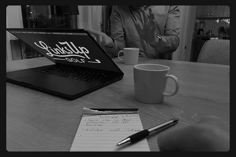 Johan conducting user interview with a senior golfer