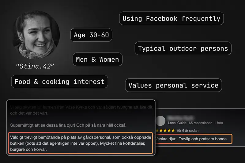 A map of Älgånäs Gård's target group