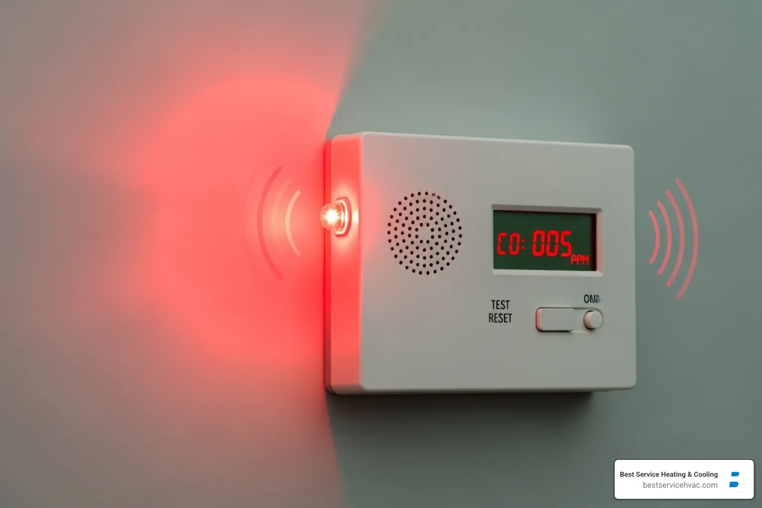 carbon monoxide detector beeping with a red light - columbus 24 hour furnace repair