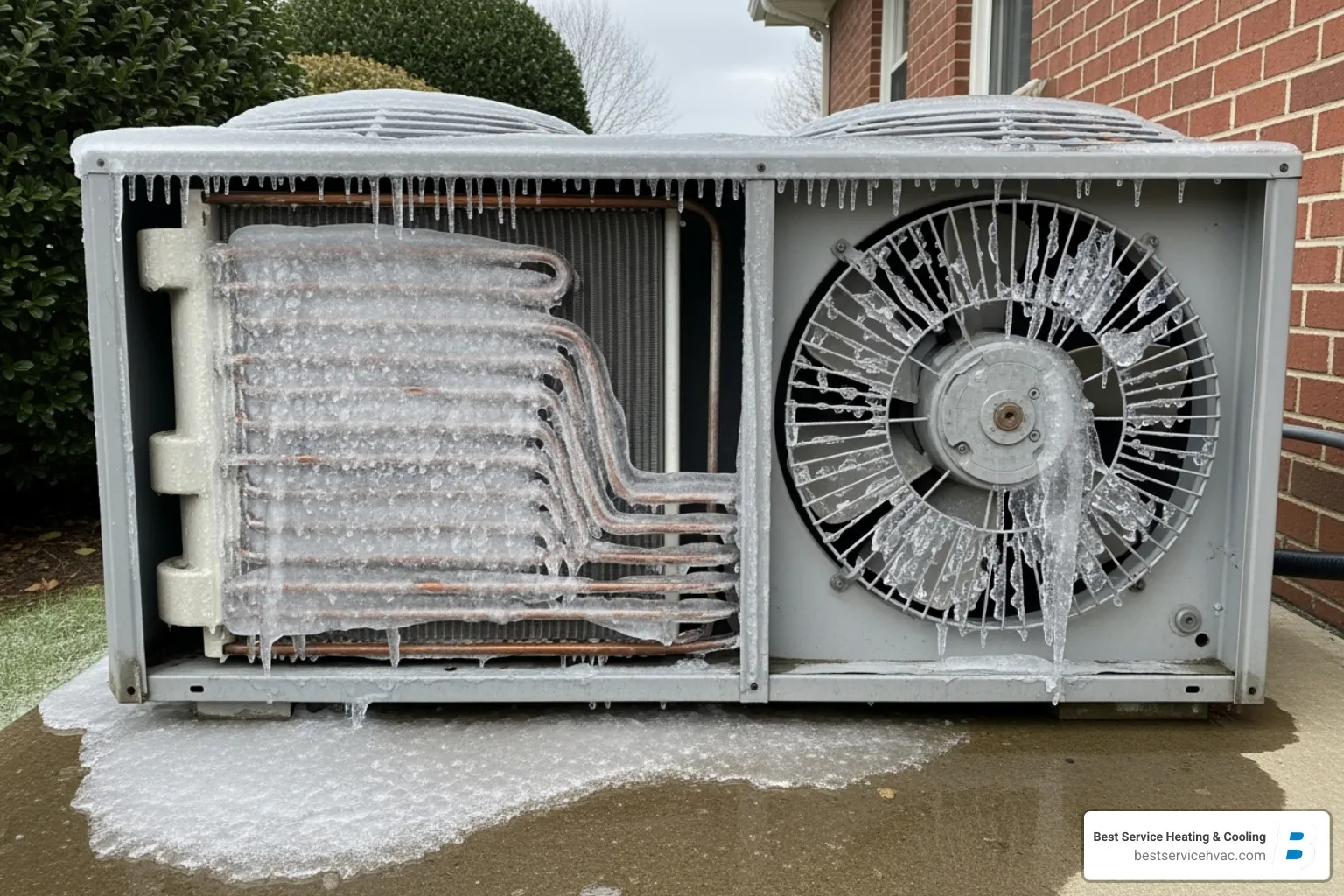 AC unit with ice buildup on the coils - 24 hour ac repair columbus oh
