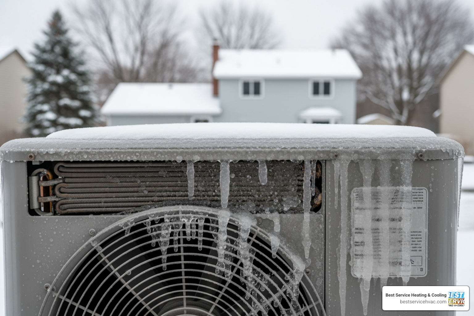 Infographic showing common heat pump problems in Dublin OH including strange noises, ice buildup on outdoor unit, rising energy bills, inconsistent temperatures, and system short-cycling, with icons for each issue and a central heat pump illustration - heat pump repair in dublin oh