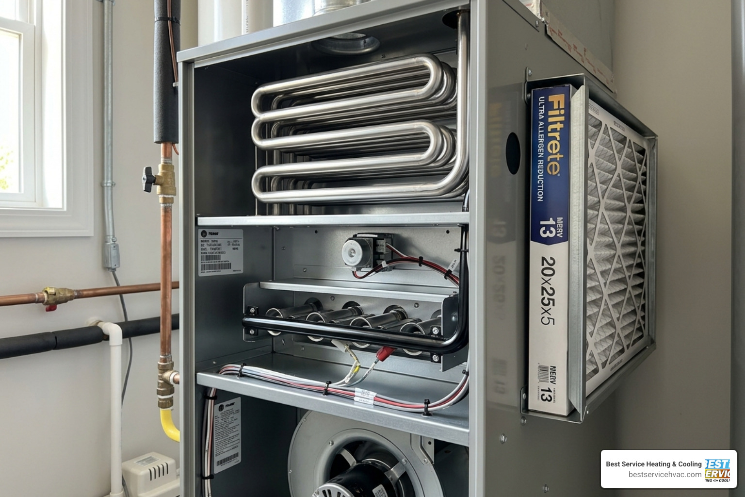 A clean, well-maintained furnace interior with high-efficiency filter - benefits of regular hvac maintenance in midwest four A clean, well-maintained furnace interior with high-efficiency filter - benefits of regular hvac maintenance in midwest four