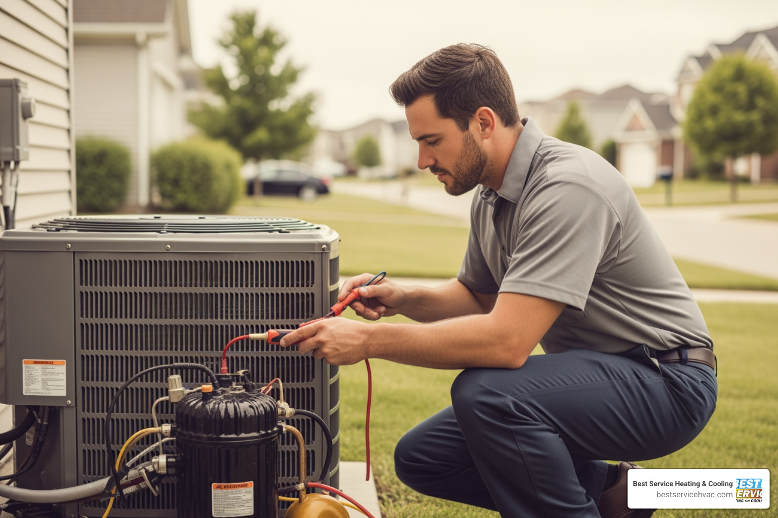 professional HVAC technician diagnosing a cooling system professional HVAC technician diagnosing a cooling system