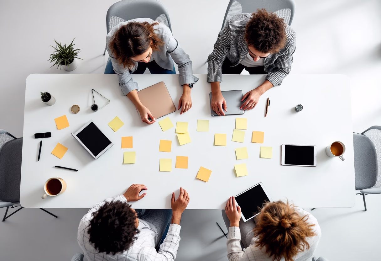 image of brainstorming session for a productivity tools business