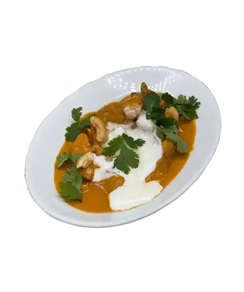 Image détourée de butter chicken plat de comfort food indienne chez Gourou Paris