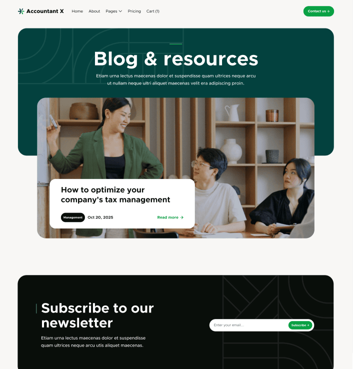 Accountant X - Blog V3 Main Page - Accountant Webflow Template