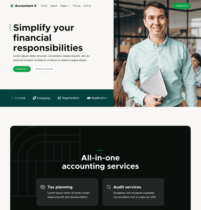 Accountant X - Home V3 Main Page - Accountant Webflow Template