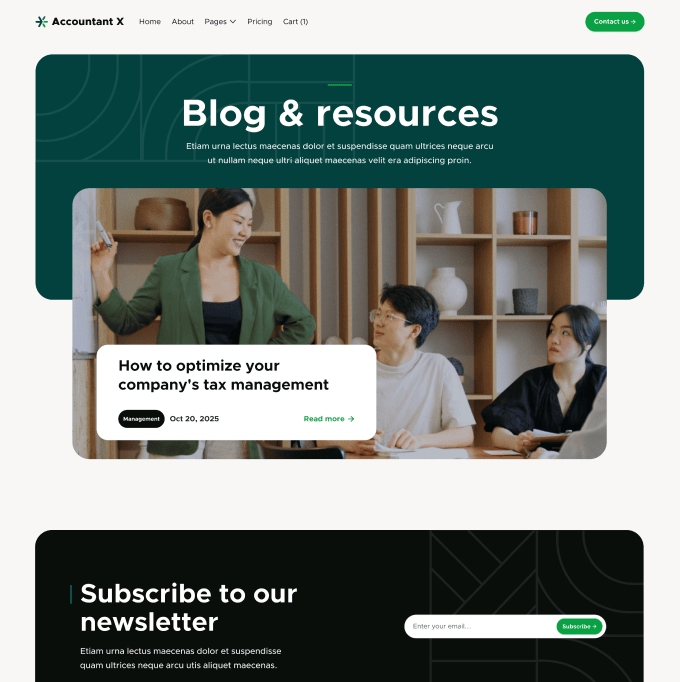 Accountant X - Blog V3 Page - Accountant Webflow Template