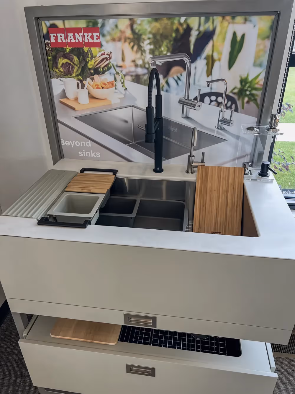 Bathroom sink and countertop sample display in The Water Closet Bozeman showroom