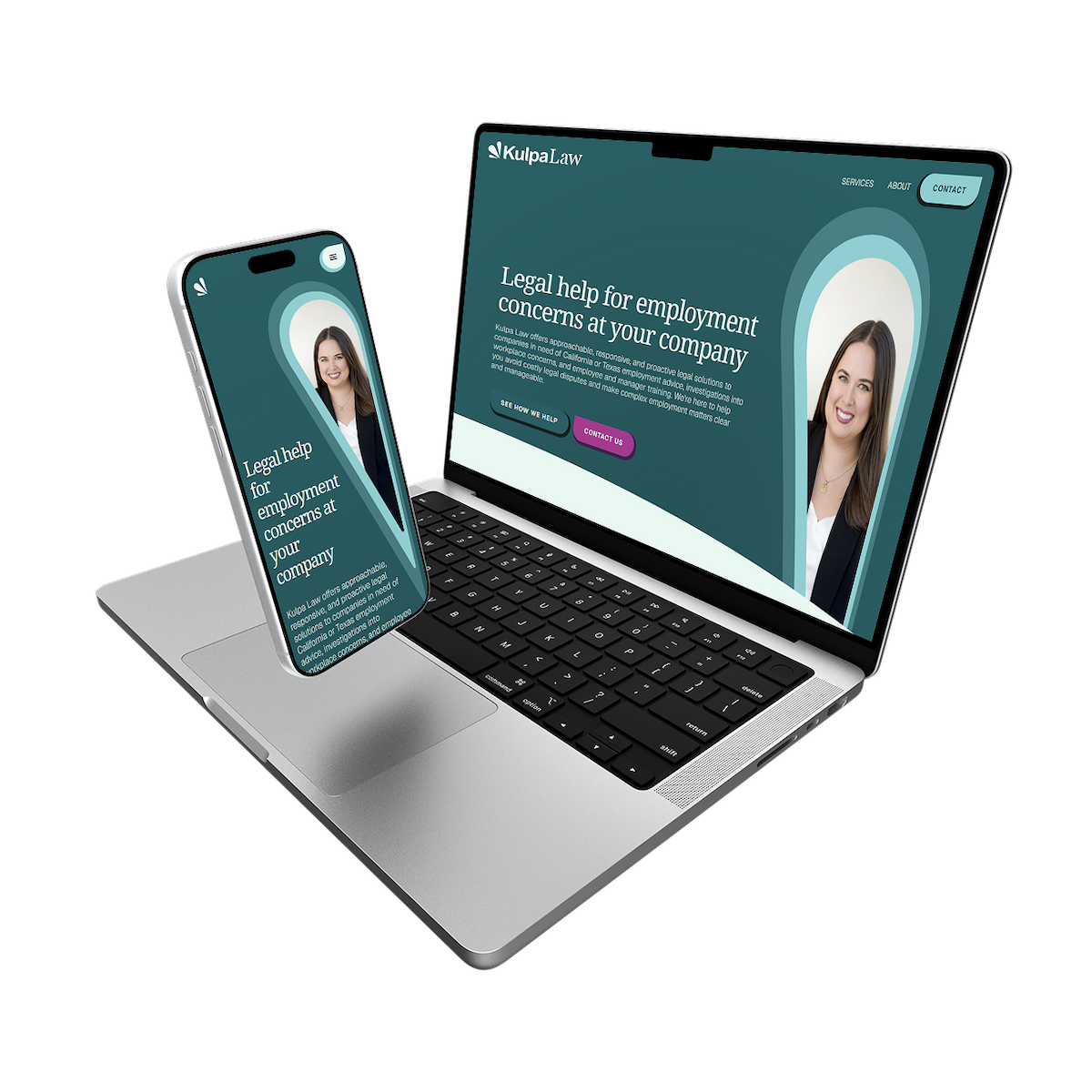 Website design and mockup for Kulpa Law by LACE Design