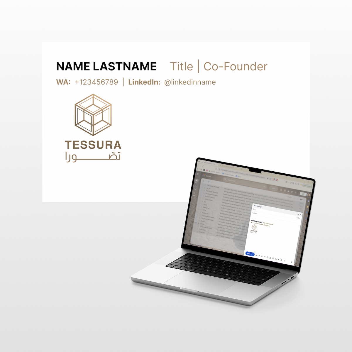 Design and mockup of the Tessura company email signature