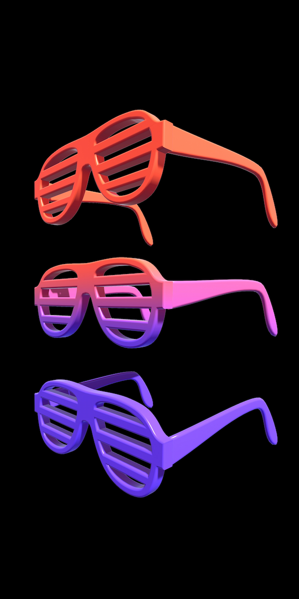 Rave Shades scoreboard background for conference RaveRunner playtesting booths, modeled in Blender, placed and lit in Unity