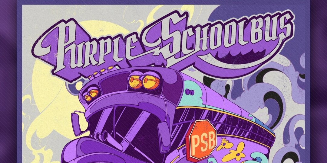 Purple Schoolbus w/ Alice & Willie