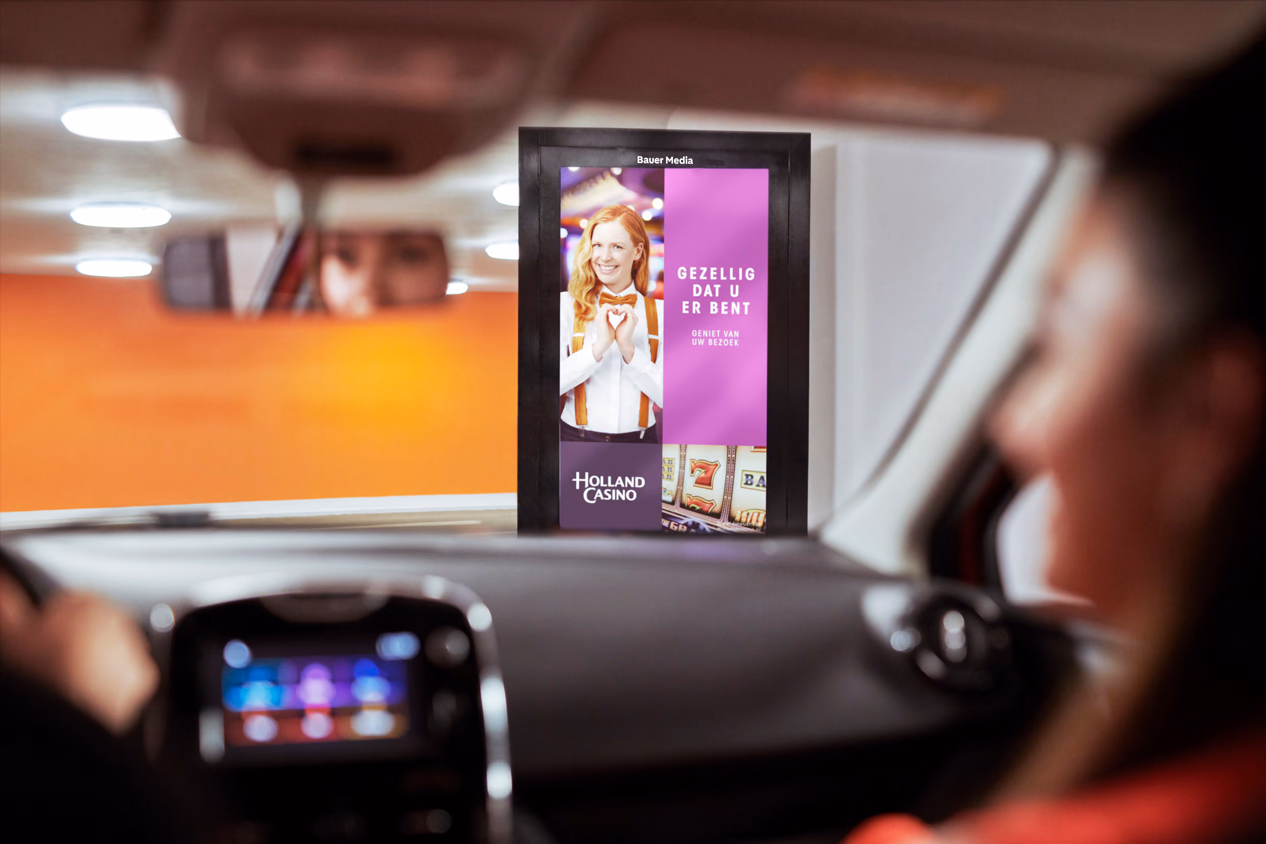 Holland Casino campagne in een parking. 