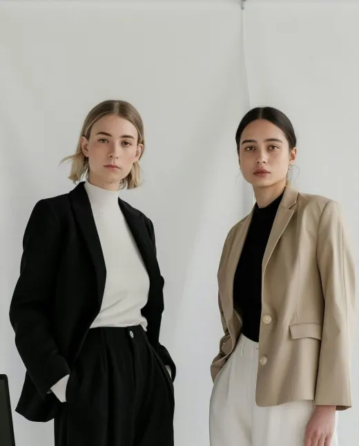 Two Nimbus Library founders in a minimalist office, showcasing the professional and versatile use of the library.