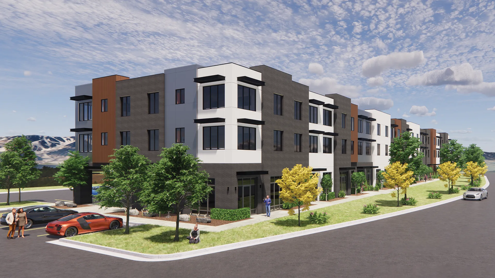 An architectural rendering of the gallery apartments.