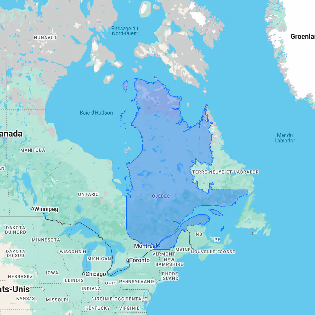 Carte du Québec illustrant les régions desservies par LEAD Québec