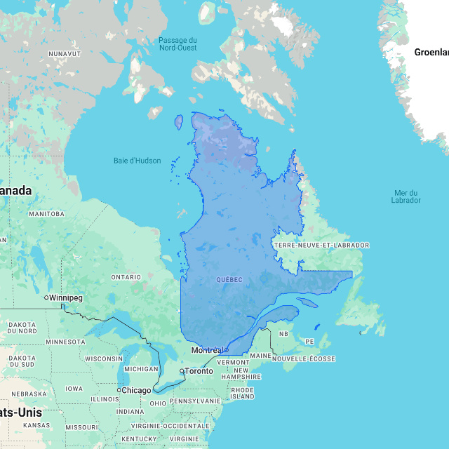 Carte du Québec illustrant les régions desservies par LEAD Québec